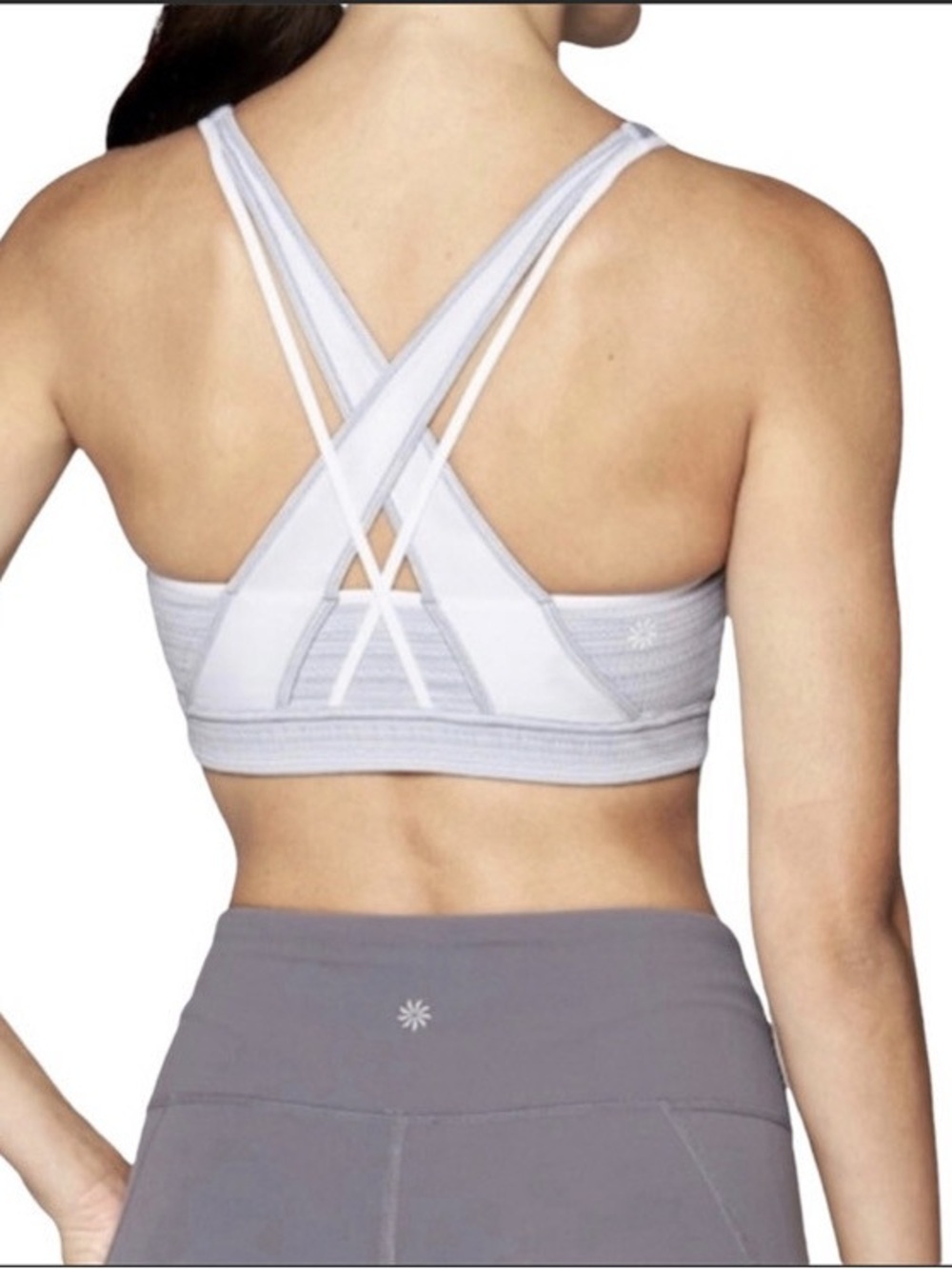 Athleta White Cross-Strap Sports Bra XS